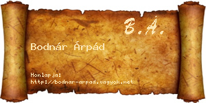 Bodnár Árpád névjegykártya