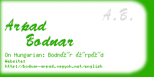 arpad bodnar business card